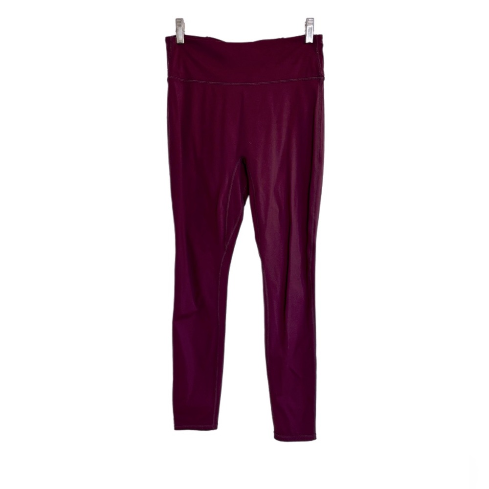 Fabletics dark magenta workout leggings w/ back phone pocket